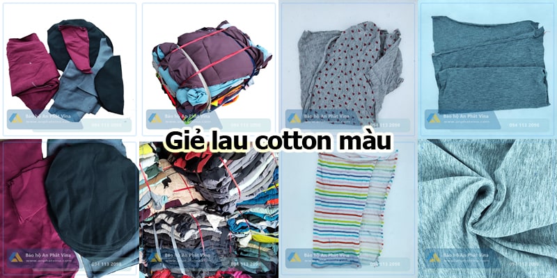 Giẻ lau cotton màu