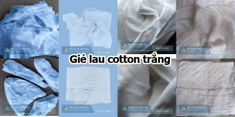 Giẻ lau cotton trắng
