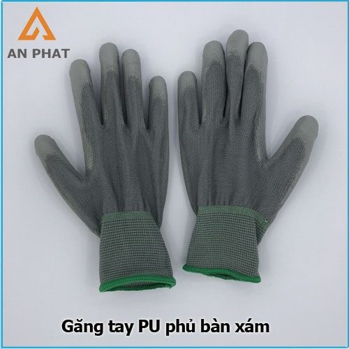 Găng tay PU phủ bàn xám có màu xám đặc trưng