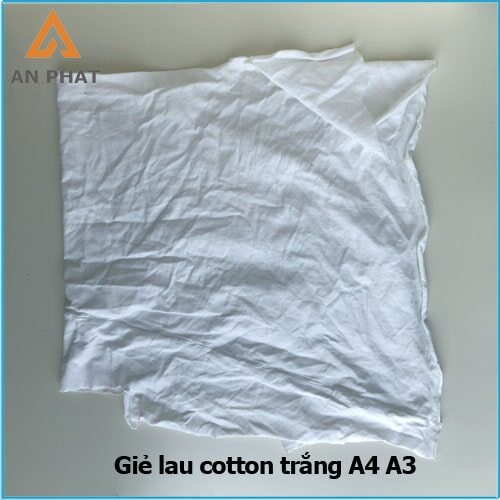 Giẻ lau cotton trắng A4 A3