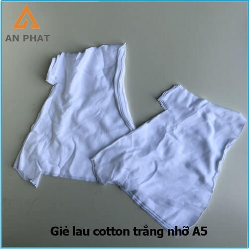 Giẻ lau cotton trắng nhỡ A5 tại Hải Phòng, chất vải cotton, khổ vải bằng bàn tay