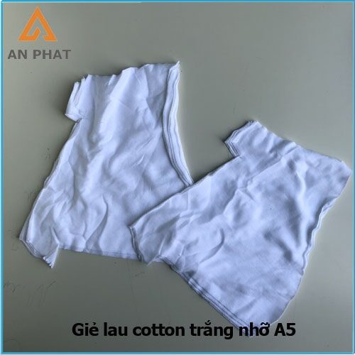 Giẻ lau cotton trắng không bụi A5