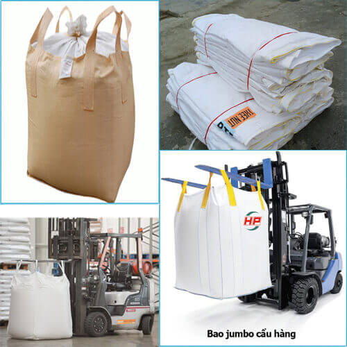 Dùng bao tải jumbo để vận chuyển hàng hóa công nghiệp, và cần có các thiết bị máy móc chuyên dụng.